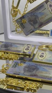 SilverBling Sanlibong Piso Power Premium Keyholder | Gold-Plated ₱1000 Bill Bag Charm | Corporate Gift | Souvenir | Collectible