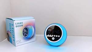 (P12เรื่องของมือ) บรรจุภัณฑ์ลําโพงบลูทูธ 360 องศา ความสะอาดสูง พร้อมไฟLED และไดอะแฟรม เสียงที่ถี่ต่ํา