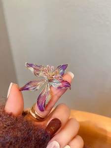 (Bebas beli 2 dapat bonus) B37 COD Bross bunga ungu mewat titanium wanita Korea