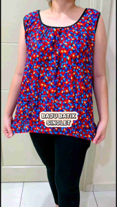 Batik Singlet Perempuan 5XL Plus Size Shirt Sleeveless Large Size Kain Sejuk