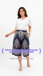Batik Seluar Pendek Mum Perempuan Women Soft Short Pant