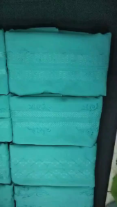Miyake fabric (Aqua Blue) pre cut with embroidery 1.5 yards short sleeve.