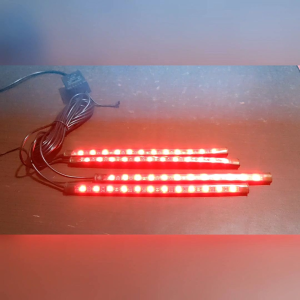 Lampu LED Kolong Dashboard Mobil 4 x12 RGB Musik Dengan Sensor Remote