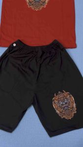 SETELAN KAOS OBLONG DAN CELANA PENDEK ANAK-ANAK SABLON BARONG NAGA BAHAN KATUN COMBED LEMBUT