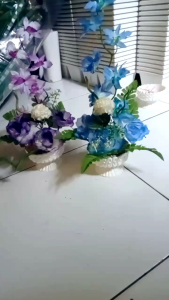 bunga hias mejah pot piala