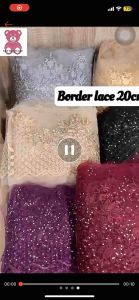 Border Lace Spiral Viral Tinggi 20cm Boder Lace Cantik Beautiful Border Lace Sebagai Hiasan Pakaian
