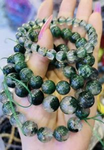 Vòng tay nam nữ chuỗi hạt đá Ưu Linh Xanh thiên nhiên bao kiểm định đá quý
