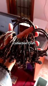 GELANG AKAR BAHAR HITAM ASLI UKIR NAGA GALAK MINI ORIGINAL