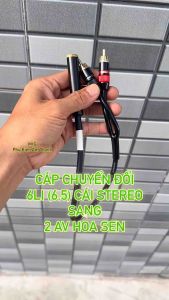 Dây 6 Ly Cái (stereo) Ra 2 Đầu AV Hoa Sen dài 30cm giá 1 dây cáp chuyển đổi jack chuyển 6ly ra av hoa sen.