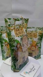 10pcs Loot Bags plastic bags snack bag treat bags jungle safari theme