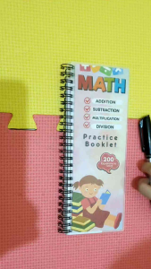 Personalized WRITE and ERASE Math Workbook for Grade School Students - FREE Small Marker Pen