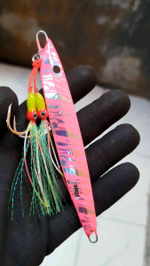 Metal jig full GID Motif Corak Zebra 80gr plus Assist GID Double  Metal Jig 80gr Metal Jig 80gr