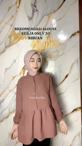 TOP BLOUSE RAYON CRINKLE BLOUSE CRINKLE AIRFLOW BAJU CEWEK OUTFIT KEREN LEBARAN 2023 RAISA