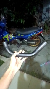 LEHERAN KNALPOT STANDAR SATRIA 2 TAK HIU / LUMBA MODEL ORI PABRIK
