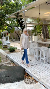 Kemeja Atasan Wanita Terbaru Bahan Katun Premium Adeesa Stripes Shirt by Mdly