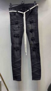 กางเกงยีนส์ขายาวผู้ชายสีSuperblackแต่งขากสก็อต#25ผ้านอก เชือกสั่งเพิ่มนะครับ กางเกงทรงเอ กางเกงเกาหลี กางเกงขาเดฟ กางเกงยีนส์ชาย ยีนส์ดำ ใส่ทำงาน ใส่เที่ยว