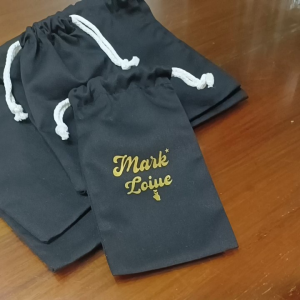 Personalize Black String Canvas Pouch