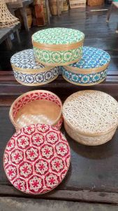 กล่อง ชะลอม ใส่ของขวัญ ใส่ขนม ใส่อาหาร ศาลยกดอกพิกุล 10 นิ้ว