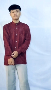 baju koko sultan embos terbaru warna hitam lengan panjang kemko motif etnic