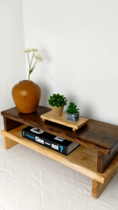 H326. Solid Rubber Wood Rack / Monitor Rack / Flower Pot Rack / Display Rack