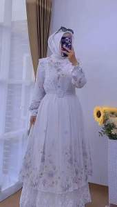 Kinta dress ceruty full furing dengan brukat cantik premium