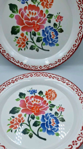 11.75  13.75  14นิ้ว ถาด ถาดเมลามีน ถาดลายดอกไม้ ถาดสีแดง ถาดรอง