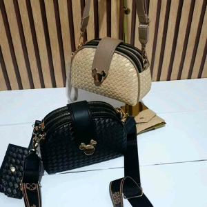 Tas Wanita Miki Sling Bag - Tas Selempang Wanita 3 Ruang Kulit Sintetis Lokal Premium
