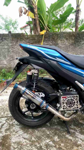 Knalpot Salemba Ceklis Half Blue Vario Aerox Beat Mio Original Qurrota Racing