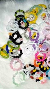 Cincin Manik Lucu Polos/Bunga/Inisial/Custom beads ring