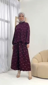 Laura one set setelan daily rayon luna motif premium kekinian viral adem jumbo/setelan atasan dan celana model terbaru 2025 s-xxl