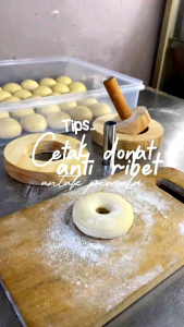 Cetakan donat kayu satu set | Ring pembatas adonan | penekan adonan | pembolong stainless