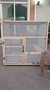 กรงสัตว์เลี้ยงแบบกันยุง ล้อมสองชั้น ขนาด100*90*90ซม.