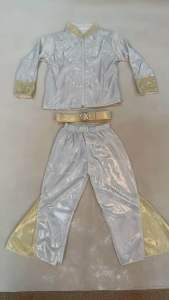 READY STOCK Kids Children Retro 60s 70s Costume Bell Bottom Pant Stage Performance Glittering Sequin attire Jazz Hip Hop
