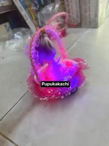 Lồng Đèn Trung Thu Giỏ Xách Búp Bê Chibi Thỏ Xoay Vòng Xinh Xắn Có Đèn Nhạc Sẵn Pin