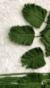 hiasan dinding aesthetic cermin gantung daun kode 01