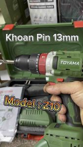 Combo Máy Khoan Pin 13mm Toyama Z-10 động cơ Brushless 95Nm Đầu Kẹp 13mm AutoClock Khóa Trục Chính Hãng Giá Rẻ