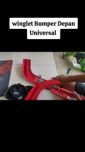 Winglet Universal Paket Fulset Bumper Car Fiber Poxy Kuat Aksesori Mobil Mugen Red