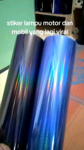 PROMO Skotlet Hybrid Hologram Hitam & Sarang Tawon Transparan Stiker Headlamp Untuk Lampu Motor & Mobil
