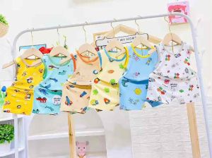 (5-15kg) Bộ Quần áo trẻ em ba lỗ sát nách bé trai bé gái chất thun lạnh siêu mát mềm mịn bộ cộc tay xuân hè cho bé