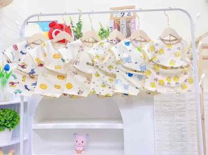 (5-15kg) Bộ Cộc Tay Thun Lạnh Cực Mát Cho Bé Sơ Sinh  Minky Moon In Cổ Viền Hình Con Vật Đáng Yêu