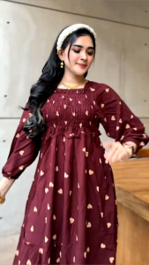 SMOK LOVE DRESS SUSUN LENGAN 7 8 RAYON PREMIUM LONGDRES SMOKE WANITA SERUT DADA KEKINIAN TERBARU 2025