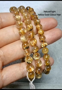SG Local Eunegems Natural Gold Titanium Rutile Quartz Small Size Bracelet 高货顺发金钛晶