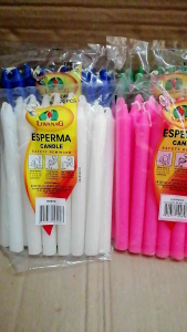 Liwanag Esperma Candle #6 (E#6) Sold per Pack 20 Pieces in a Pack Size: 6.5" Height Burning Time: 8-10 Hours