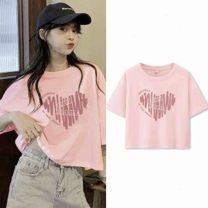 Áo baby tee Croptop tim Scenery Heart tay lỡ nữ  áo thun nữ HLF