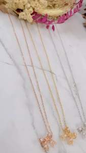 Kalung Rantai Titanium Pita Diamond CXB02122303