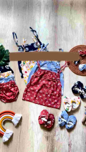 Dress Bayi Perempuan META By Little Koda Set Panty Sepatu Prewalker dan Headband Baju Bayi Cewek usia 3-18 Bulan Murah