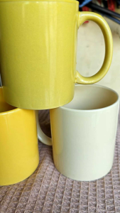 3pcs. Assorted Yellow Coffee Mugs 13oz Microwavable