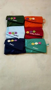 Kerudung Nama Pakai Bunga Gratis Bordir Nama Sendiri