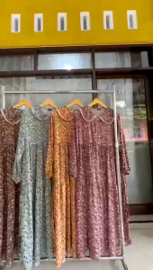 MIDI Dress Bahan Rayon Viscose Premium Motif Bunga Kekinian Size M XL Pakaian Wanita Terbaru