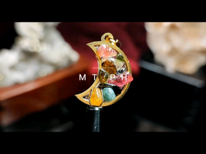 Crystal / Gemstone in Gold Stainless Steel Necklace can be Customized in 2 Combinations check the description for the list of gemstones